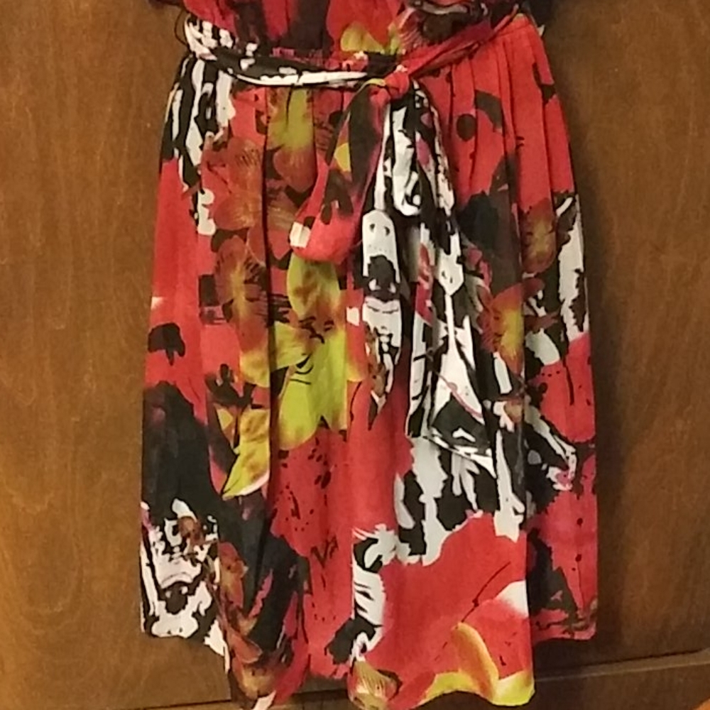 NWT MISS SIXTY-RED Multi-colored Ruffled Dress - Picture 9 of 11